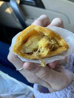 Beef empanada- a lot of potato and very little meat