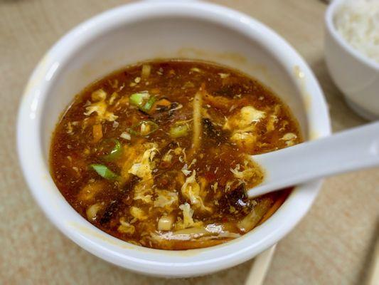 Hot sour soup on the spicy side