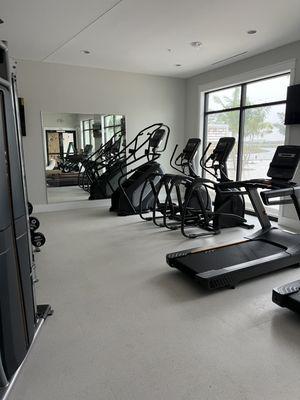 Gym floor at fitness center at Olde Florida Motorcoach Resort in Labelle.