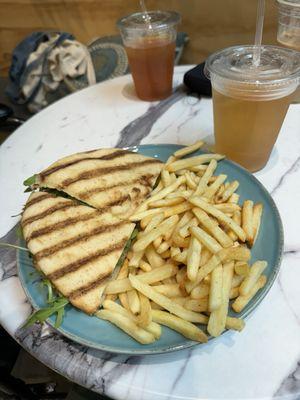 Tandoori Panini Sandwich and iced peach delight