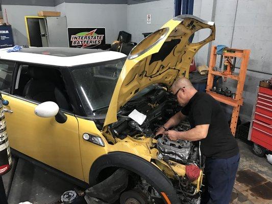 Mini Cooper repaired at Advanced Diagnostics Doral location