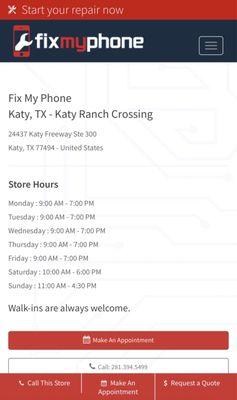 FIXMYPHONE www.fixmyphone.com  Katy, Texas location