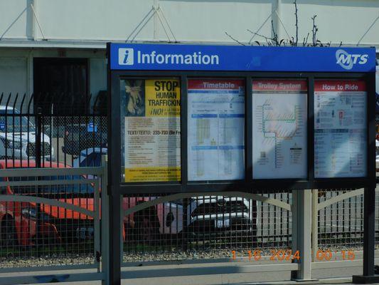 There are schedule boards at both side of the platforms you can get the schedules and weekend times.