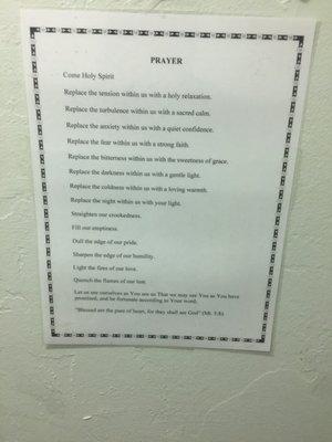 The prayer in the dressing room.