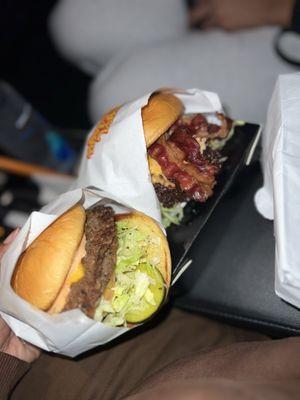 Smash Burger- Double w/bacon + IMPOSSIBLE Smash Burger- Double