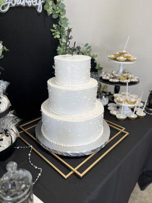 Beautiful 3 tier wedding cake Redlands, CA order created and delivered successfully.