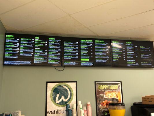 Menu for Wahlburgers at Hy-Vee