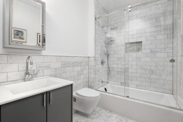 Historic Park Slope Brownstone contemporary bathroom renovation