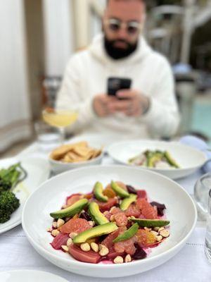 Beet, grapefruit, avocado salad