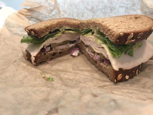 Turkey Avocado on Sliced Wheat