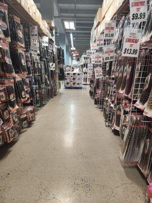 One of several hair aisles.