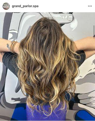 Hair extensions and Balayage at Grand parlor Salon and spa ventura