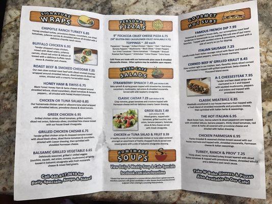 Inside the menu.