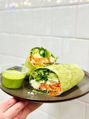 Our wraps just got even better! It now comes with choice of Whole Wheat Tortilla or Spinach Tortilla. All dressings are made in house!