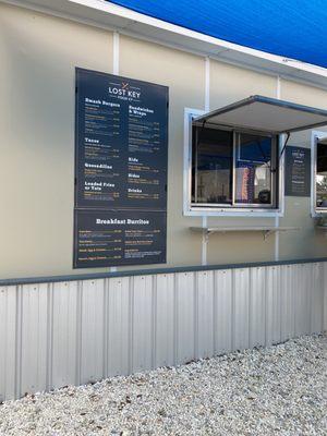 menu and outside