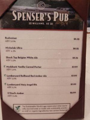 Pub menu