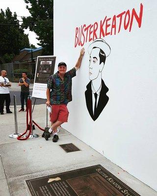 E.J. Stephens at Buster Keaton Plaque Re-Dedication