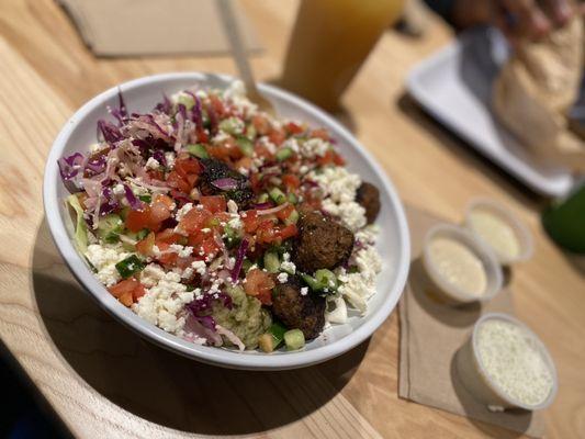 BYO spicy lamb meatball bowl