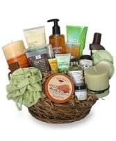 Pamper Me Basket - This is good for corporate gifts, or those girls who prefer not to get flowers.