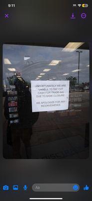 Here's the sign in their window I'm talking about, wanted to show everyone for verification I wasn't joking!