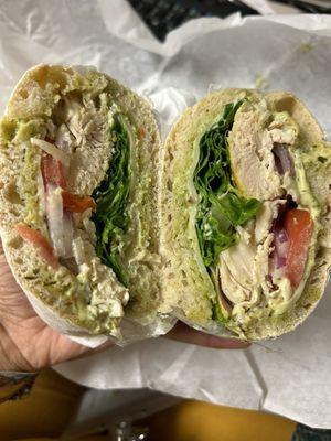 Special of the day! Cilantro dressing chicken sandwhich. Delish!!