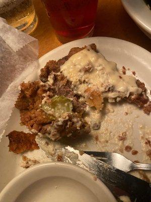 A country fried steak with wait for it...A PICKLE⁉ sadly we did not get a prize