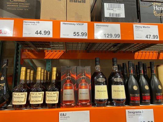 Remy Martin sell for $47.99 at Costco.  The same bottle sell for $95 at DFS store.