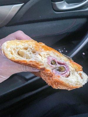 Ham & Cheese Croissant w/ Jalapeno.