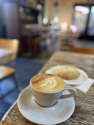 Eggnog cappuccino and an earl grey cookie. 'Tis the season!