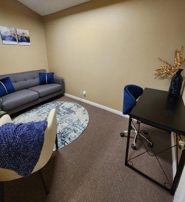 Therapy space for in-person appointments.