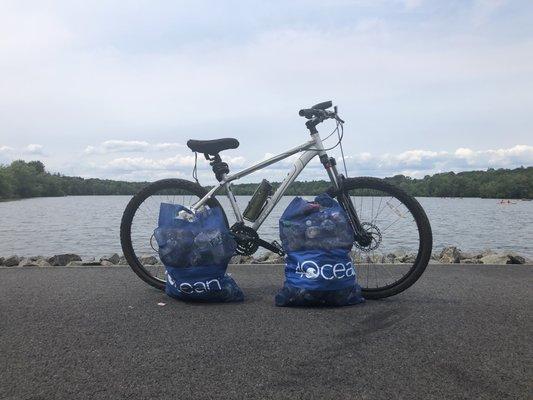 There's tons of trash along the high mountain road entrance....