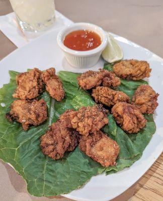 The Curried Fried Oysters were plump and juicy and paired perfectly with the sweet Thai dipping sauce.