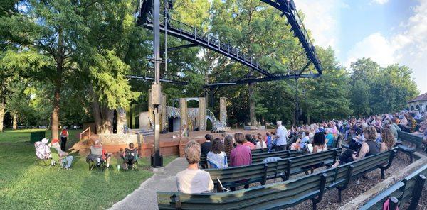 Panoramic view of the stage and bench seating in Central Park -- July 2024