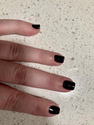 Classic non gel manicure (non acrylic)  Polish OPI: Black Cherry Chutney