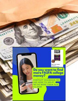 We help parents and Guardian's of college students who are in need of FASFA college money!