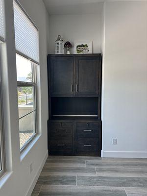 Lateral file cabinets with overhead storage cabinets