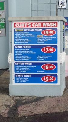 Automatic Car Wash Menu Board