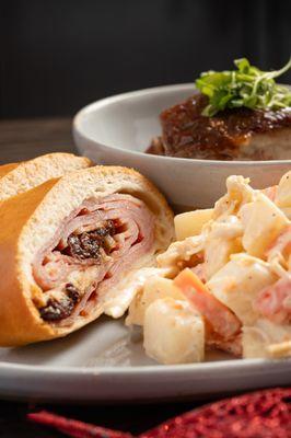 Pan de Jamón and Chicken Salad