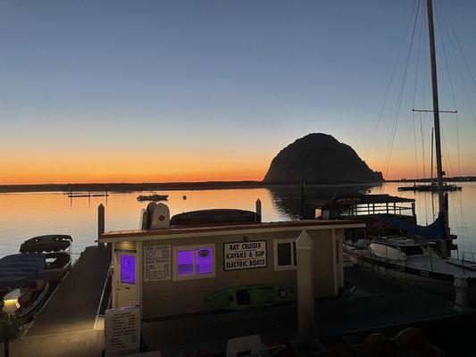 Bay Cruisers office at sunset