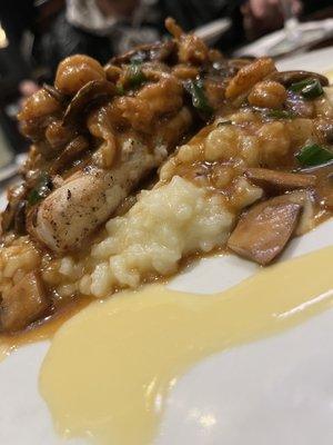 I believe this was redfish with risotto