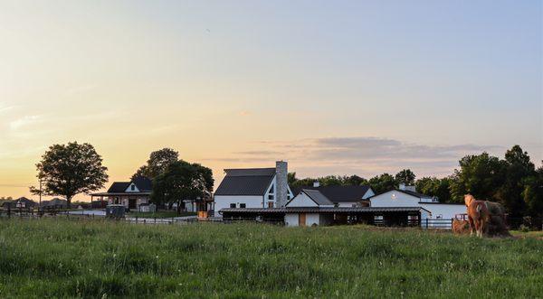 The Cassidy Farmstead at dusk.