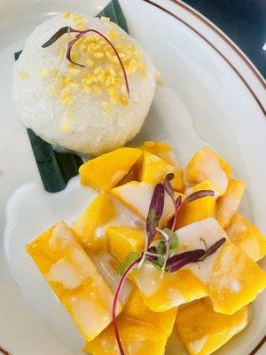 Mango sticky rice with coconut milk