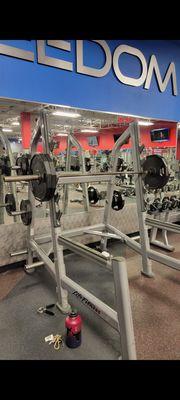 Squat rack in the main gym area