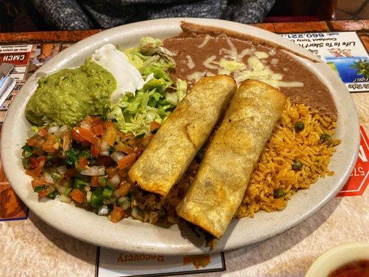 Beef Taquitos lunch plate.