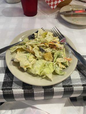 Side salad-tossed in ranch dressing