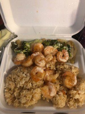 Shrimp and vegetables hibachi