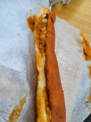 Foot long chili dog