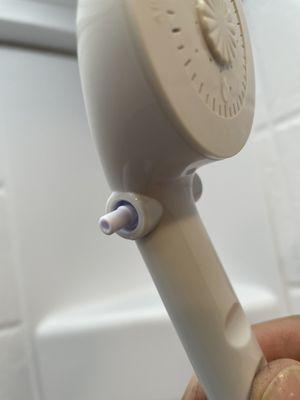 Broken shower part