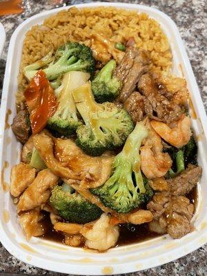 Triple delight combo with fried rice