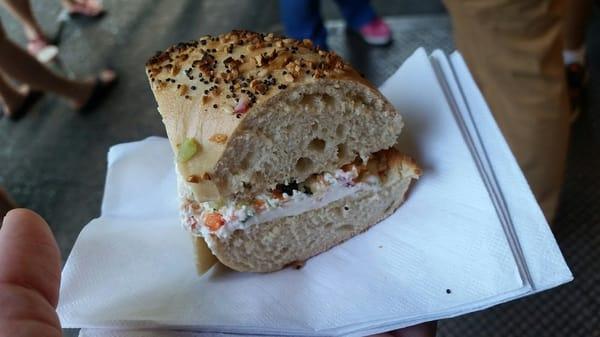 NY style bagel with veggie cream cheese from _________